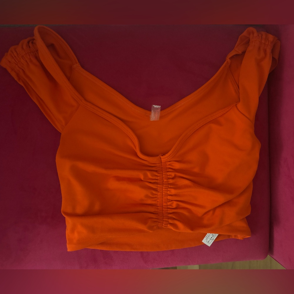 Orange Breathe Deeper Free People Movement Tank Top
